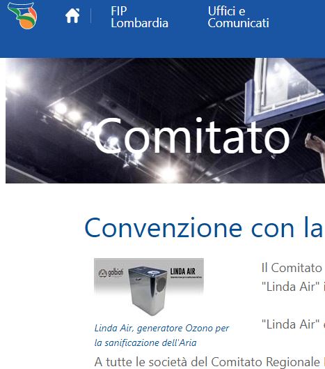 Convention with FIP Lombardia for the new ozone generator Linda Air